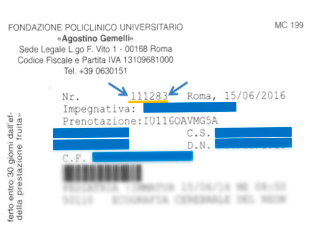 Esempio ricevuta - Corso di preparazione al parto